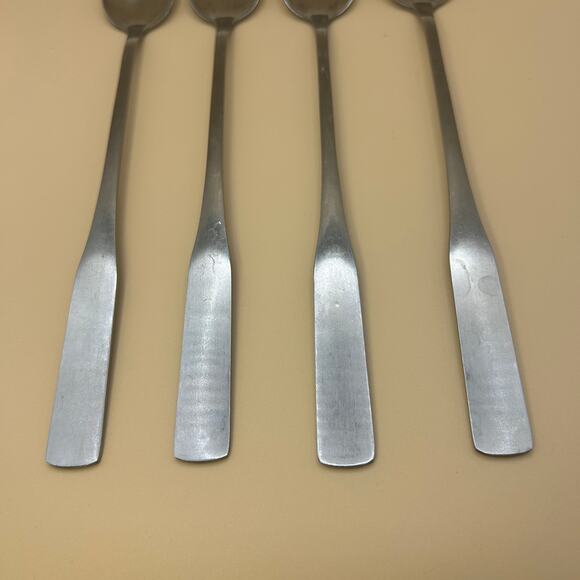 4 Ice Tea Spoon 8 1/2 in Abbeville (Stainless) by Gibson, Satin Flat Tip - Picture 5 of 6